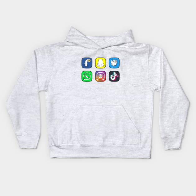 Social media Kids Hoodie by comicada